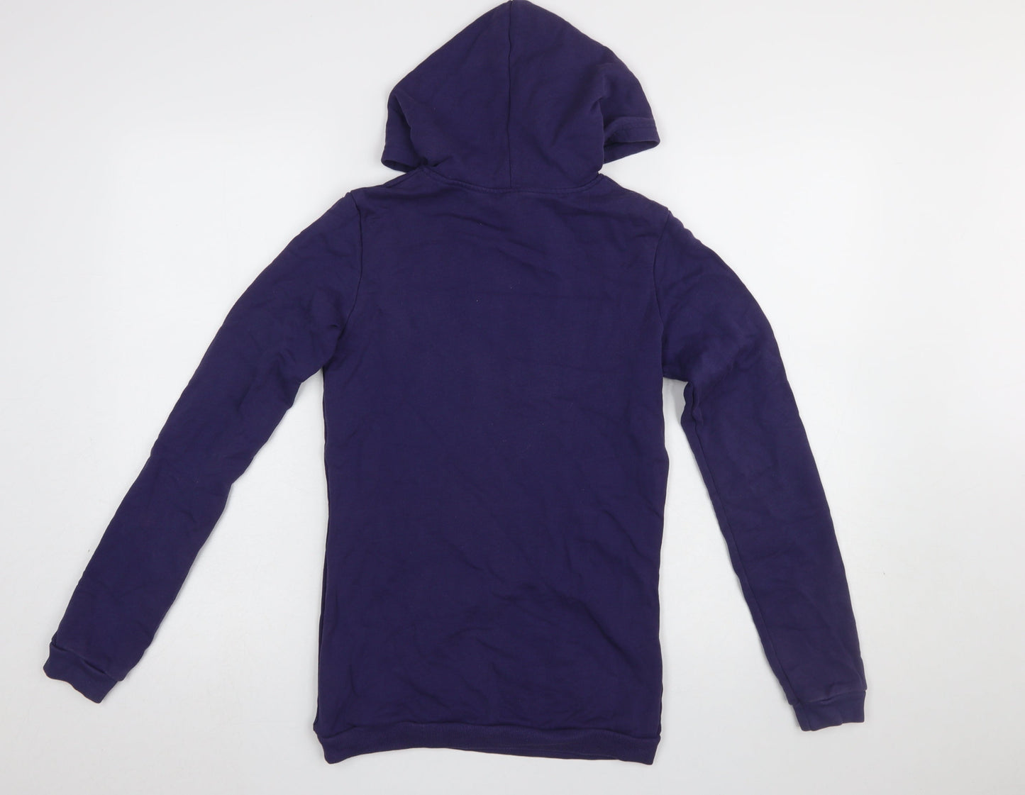 Benetton Girls Purple Pullover Hoodie 13-14 Years Logo Cotton