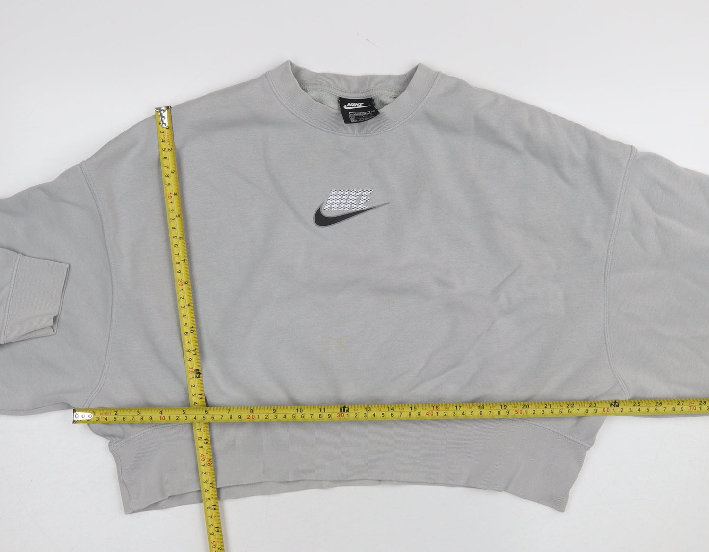 Nike Women Grey XS Loose Fit Crew Neck Sweatshirt Pullover