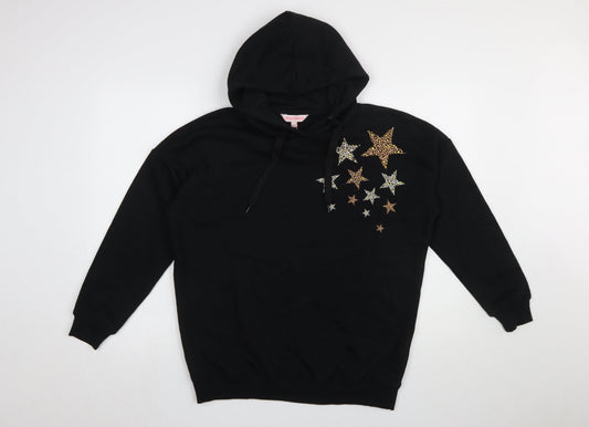 Board Angels Women Black Size 10 Pullover Hoodie with Star Accents