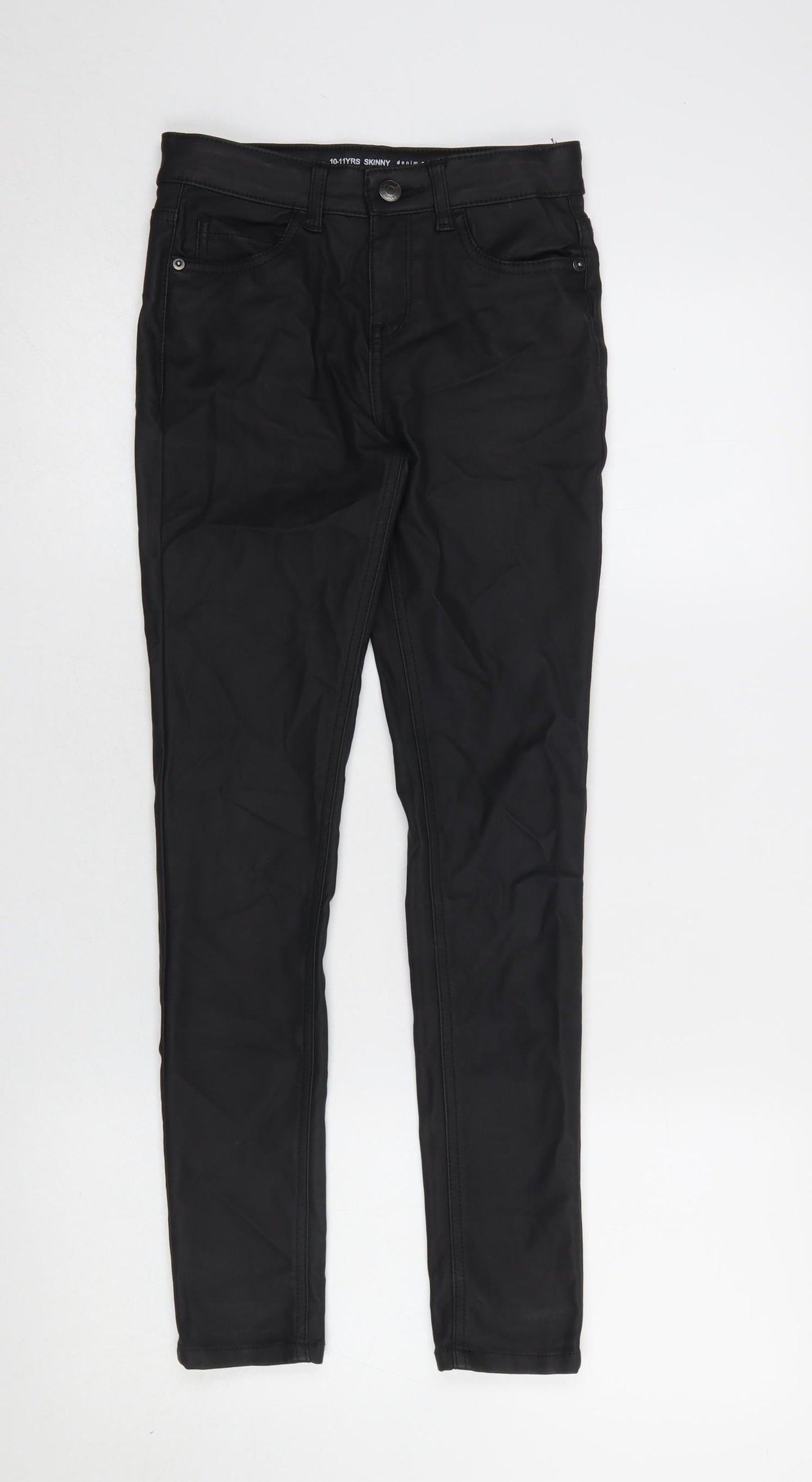 Denim Co. Girls Black Skinny Jeans 10-11 Years Stretch Viscose Blend