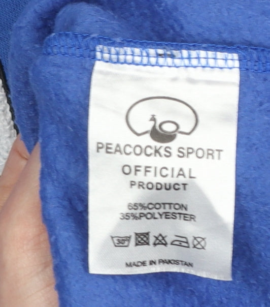 Peacocks Sport Blue Cotton Blend Women's Pullover Sweatshirt L
