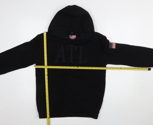 Above The Law Men's Black Pullover Hoodie Size S Embroidered USA Flag