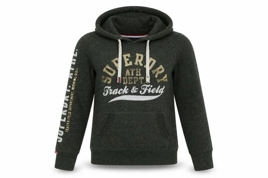 Superdry Women’s Green Pullover Hoodie UK 8 Track & Field Logo