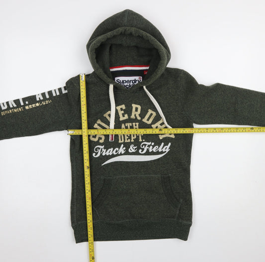 Superdry Women’s Green Pullover Hoodie UK 8 Track & Field Logo