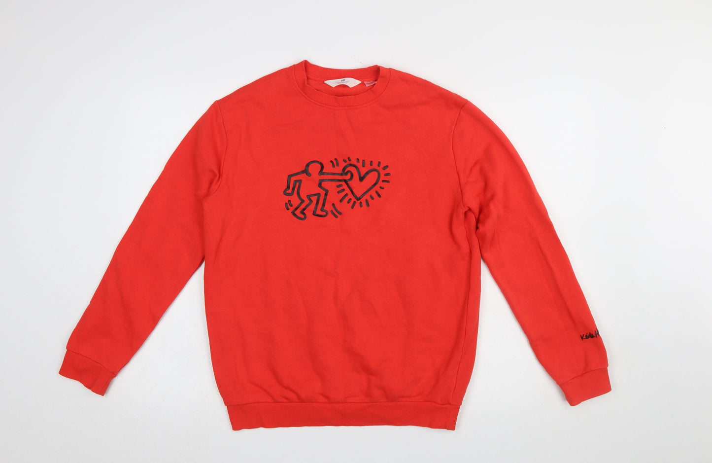 H&M Girls Red Keith Haring Graphic Cotton Sweatshirt 14-15 Years