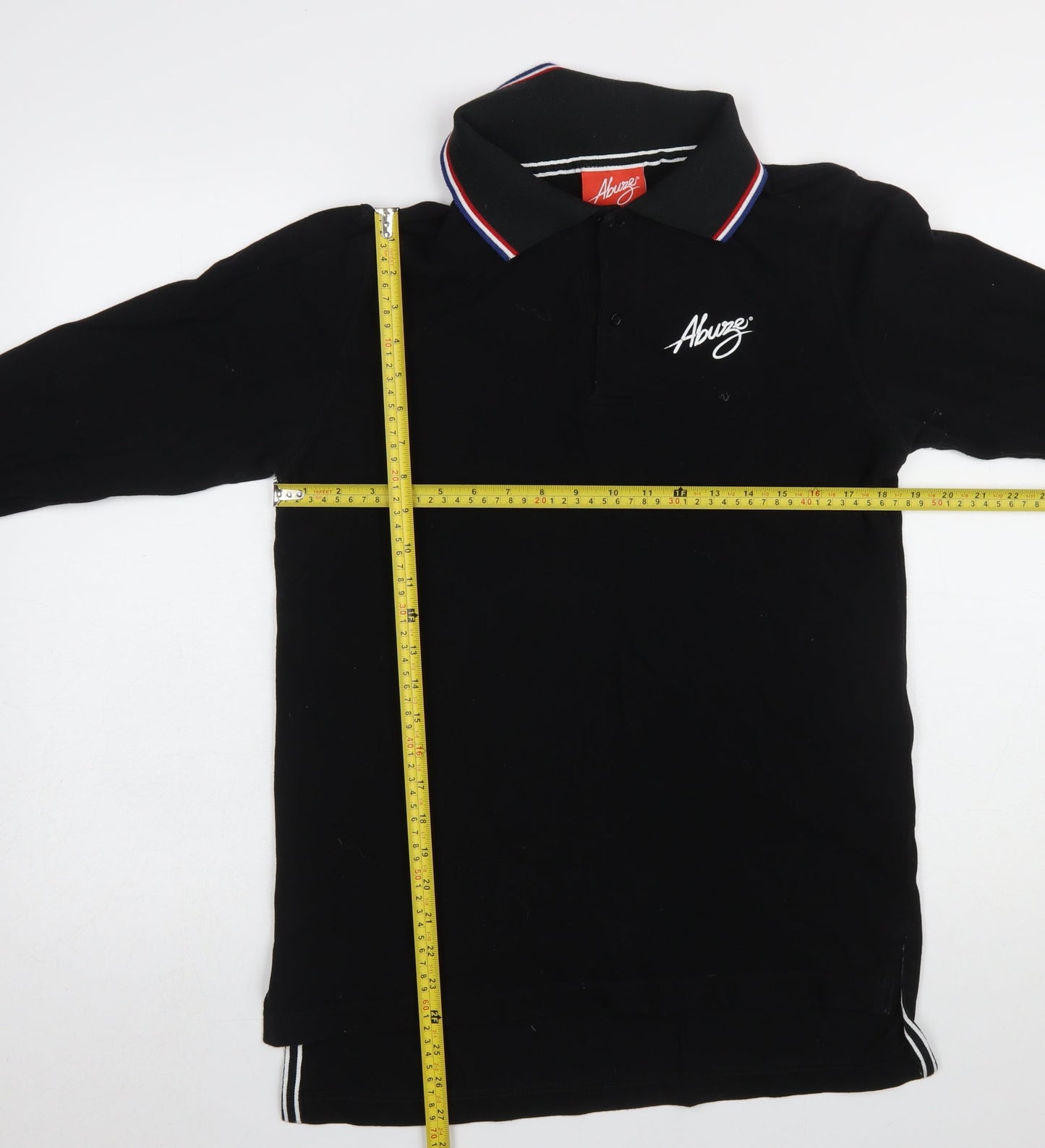 Abuze London Men's Black Long Sleeve Polo Shirt Size S