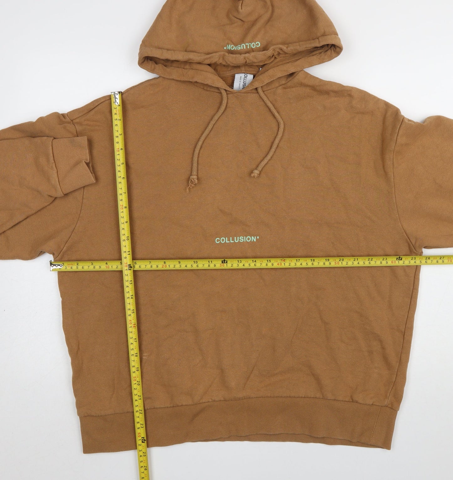 Collusion Women’s Brown Pullover Hoodie UK 8 Cotton Casual Sweatshirt