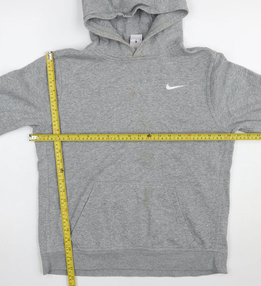 Nike Boys Grey Pullover Hoodie XL 13-15 Years Cotton Fleece Sweatshirt