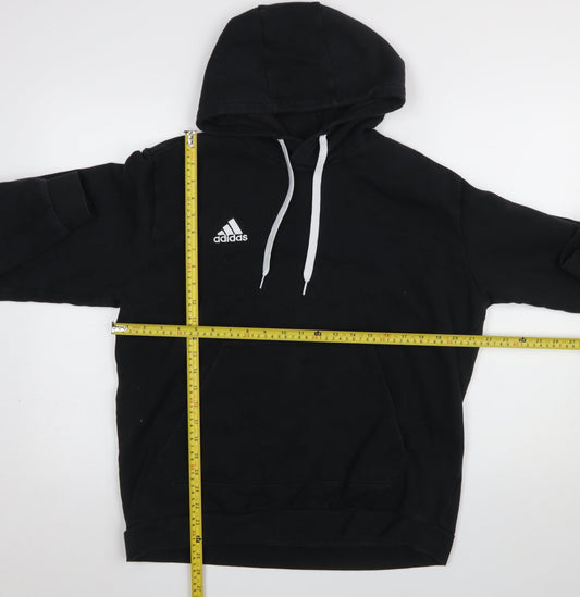 Adidas Men's Black Pullover Hoodie L Fleece Logo Sportswear