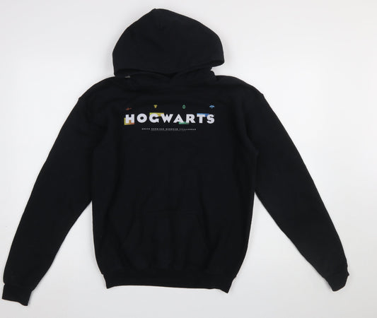 Harry Potter Boys Black Hogwarts Pullover Hoodie XL Cotton Blend