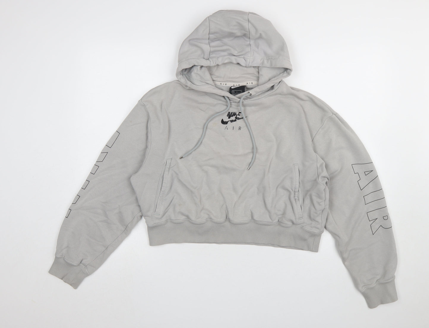 Nike Air Women's Grey Pullover Hoodie Small Relaxed Fit Logo