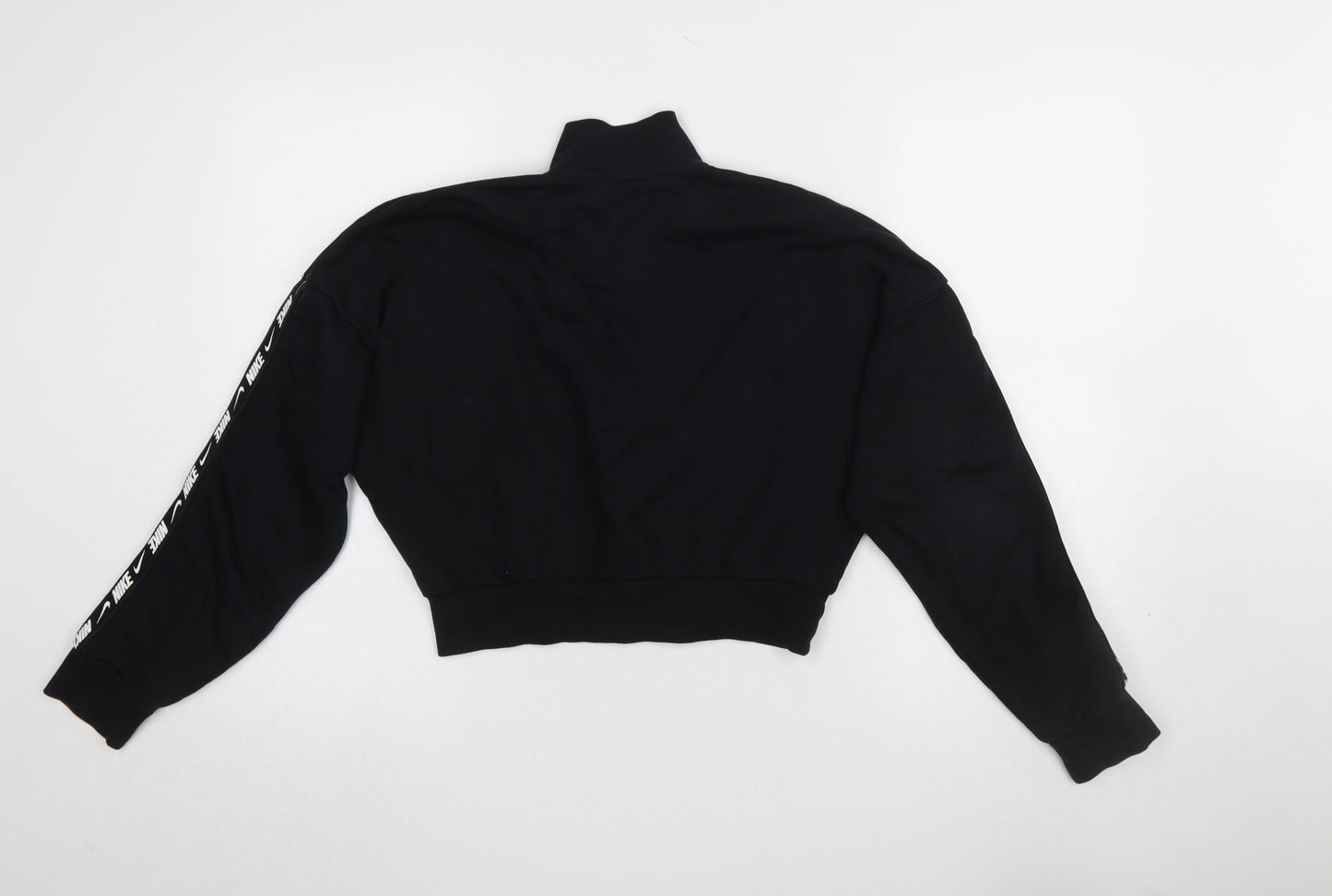 Nike Women's Black 1/4 Zip Sweatshirt Small Cotton Blend Logo Sportswear