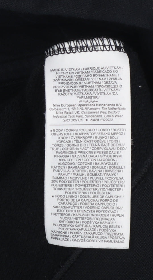 Nike Women Black Pullover Hoodie 1X Cotton Blend Logo Hoodie