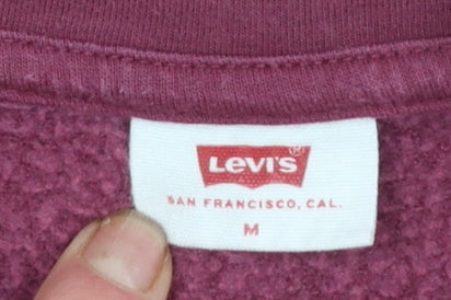 Levi's Womens Burgundy Half Zip Sweatshirt Cotton Blend M