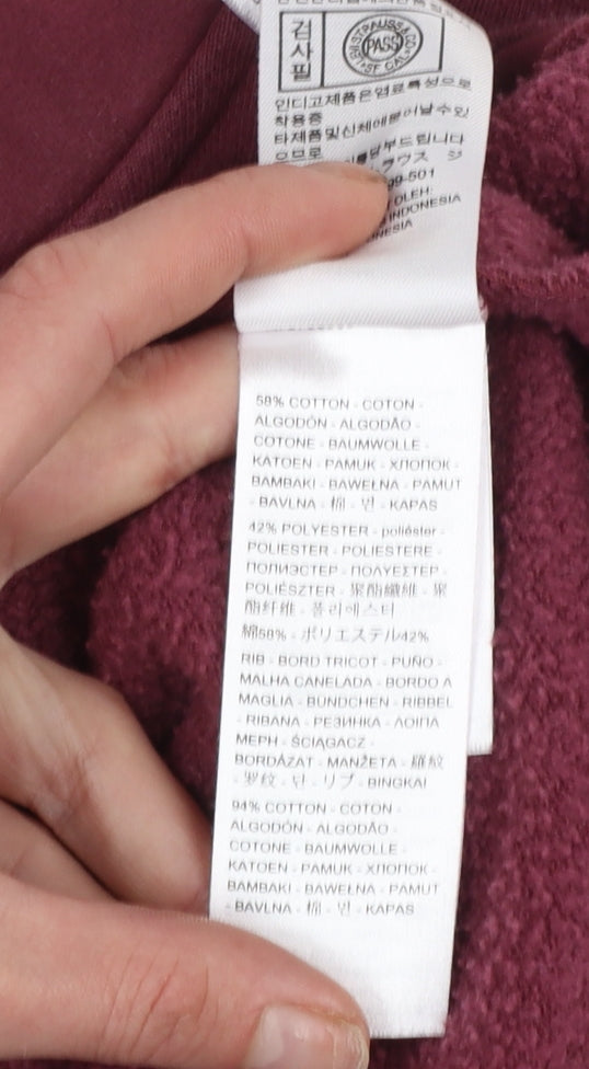 Levi's Womens Burgundy Half Zip Sweatshirt Cotton Blend M