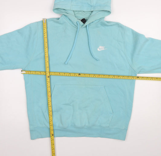 Nike Womens Blue Pullover Hoodie M Cotton Blend