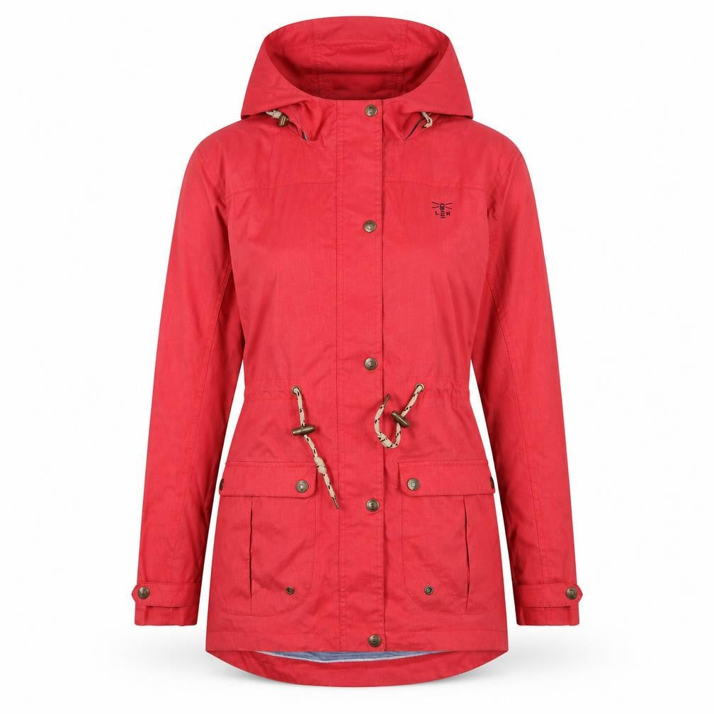 Lighthouse Women's Red Hooded Anorak Jacket Size 8 Waterproof Mid-Length