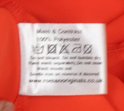 Roman Women's Orange Colourblock Sleeveless Tunic Blouse Size 16