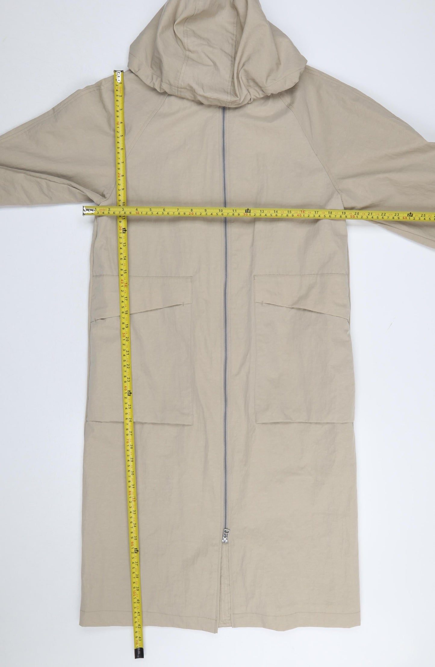 Marks and Spencer Women’s Beige Hooded Long Rain Coat XS
