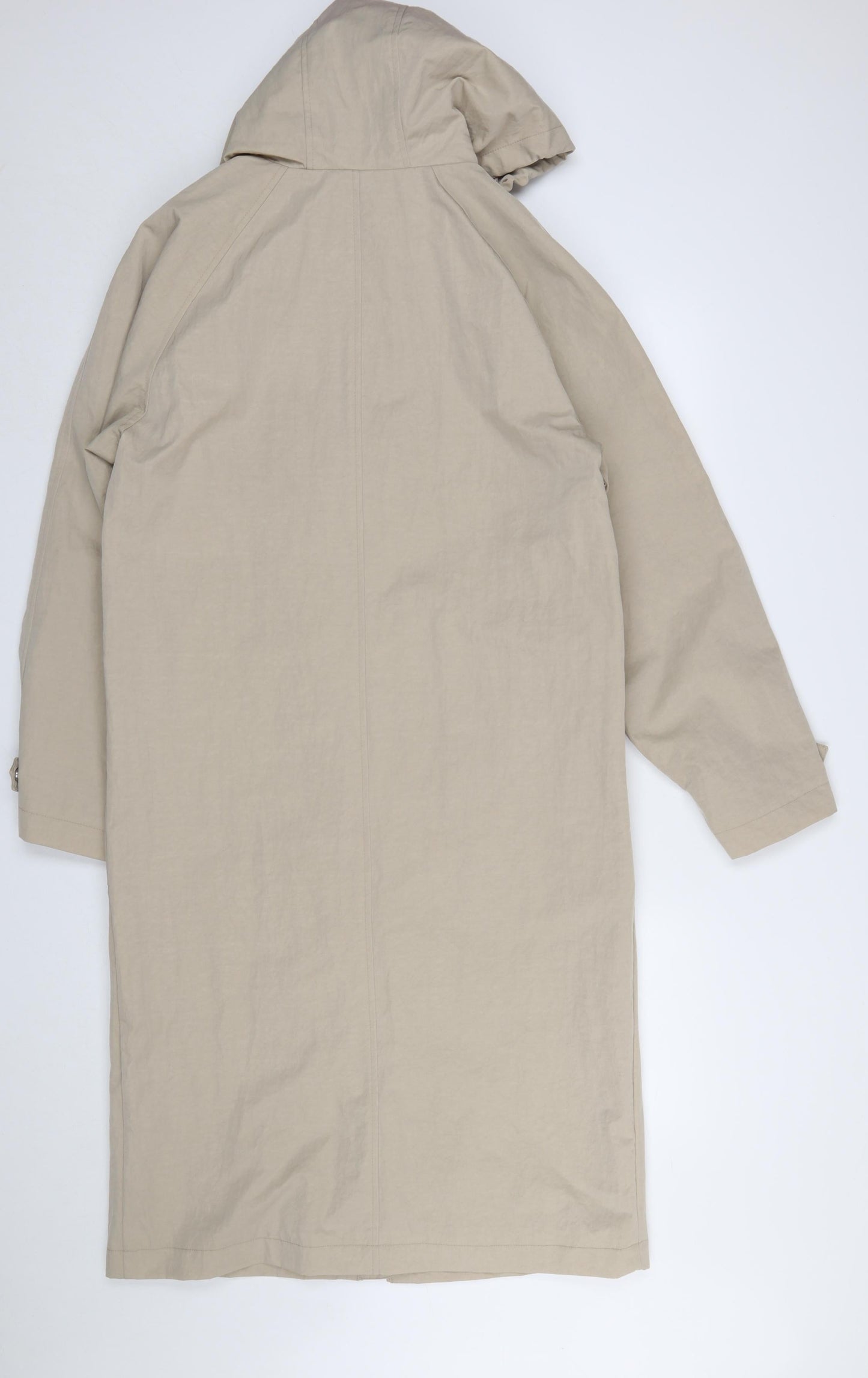 Marks and Spencer Women’s Beige Hooded Long Rain Coat XS