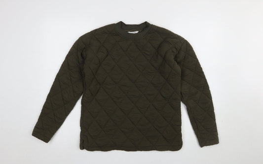 b.young Women’s Khaki Quilted Pullover Sweatshirt XS