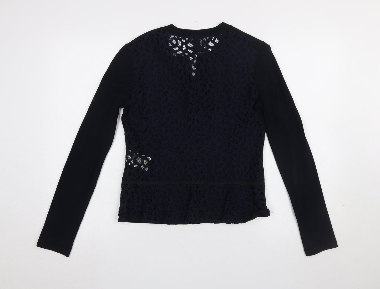Marc Cain Women’s Black Lace Back Button-Up Top Size 12