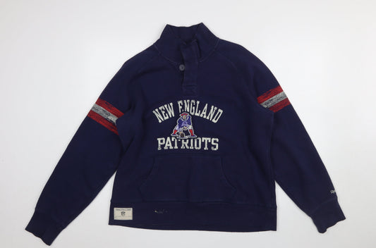 Reebok NFL Vintage Men's Blue XL Henley Sweatshirt New England Patriots
