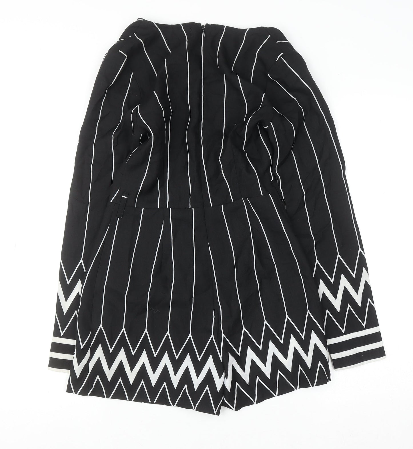 Love & Other Things Black White Striped Long Sleeve Playsuit Size S