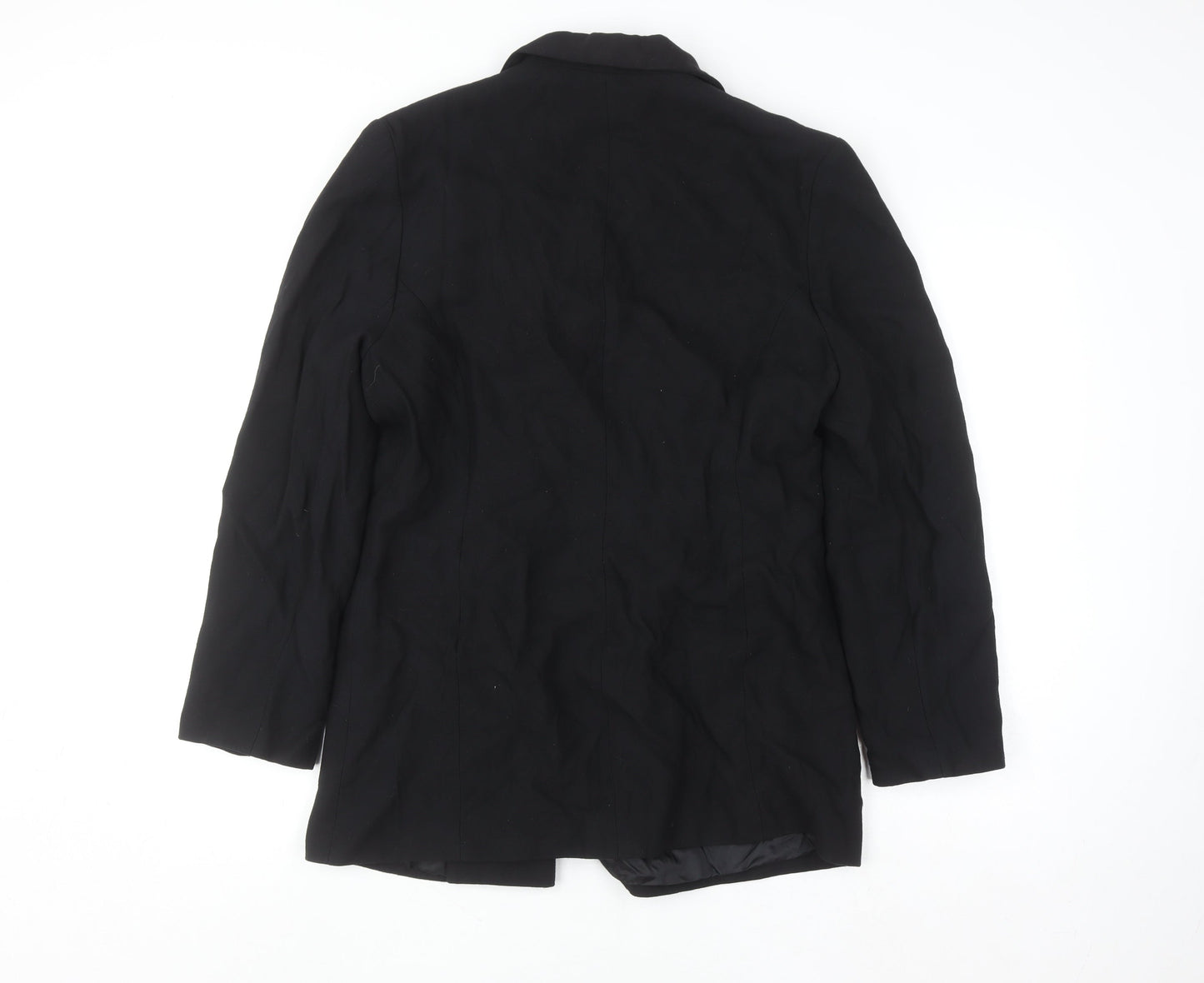 Robe Women's Black Double-Breasted Suit Jacket Size 16 Polyester Blend