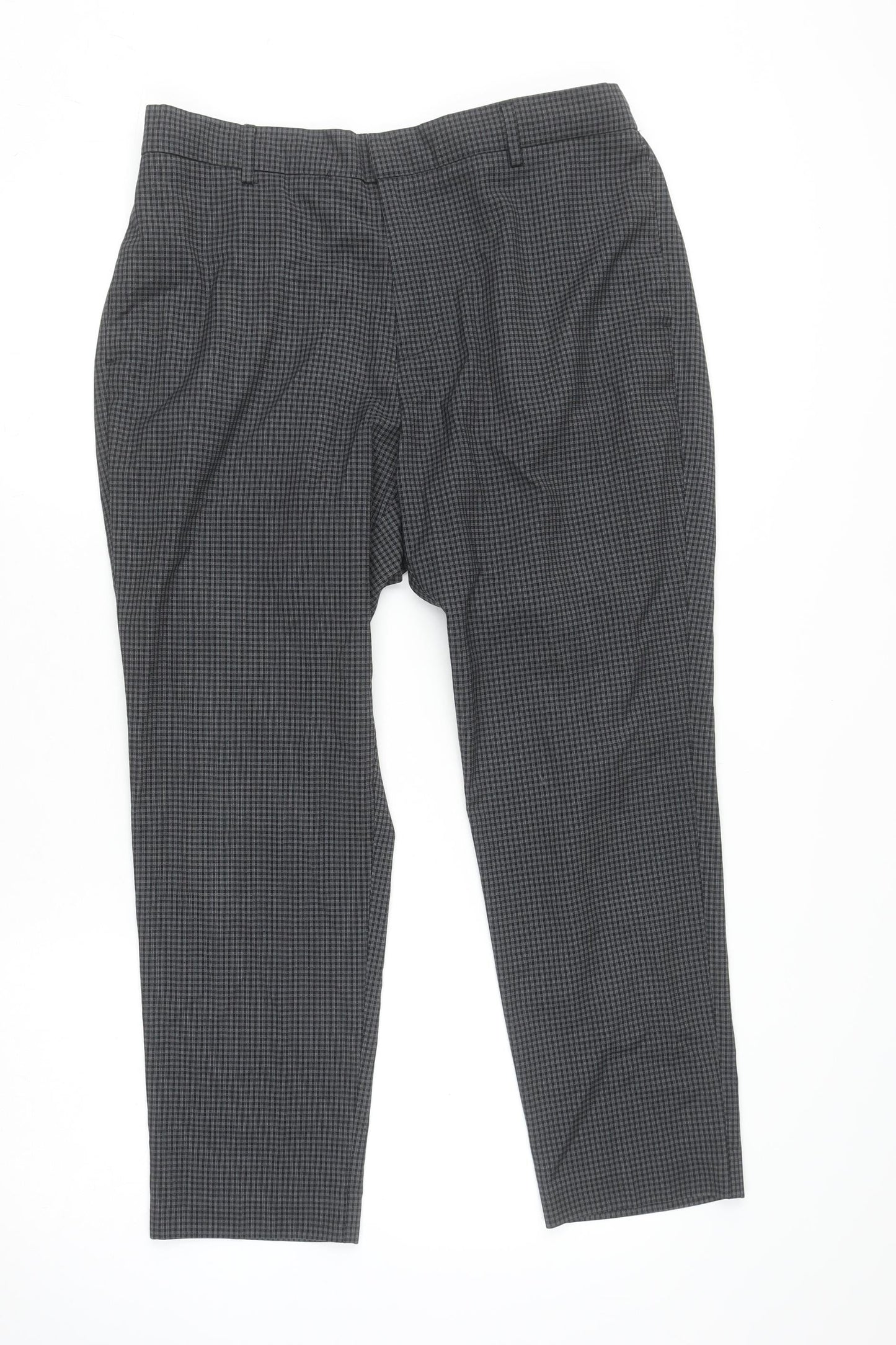 New Look Men Grey Check Regular Fit Trousers Size 36R