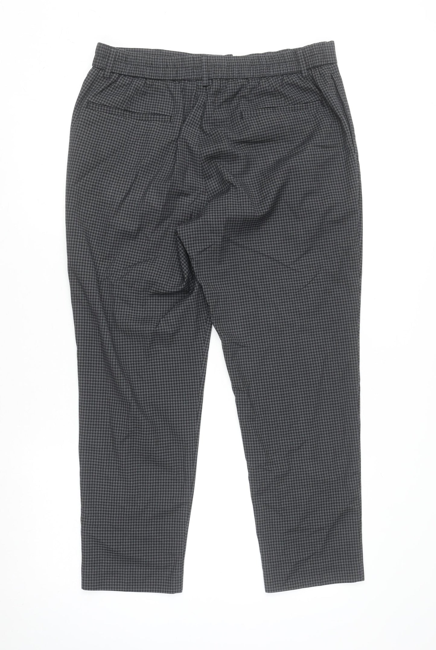 New Look Men Grey Check Regular Fit Trousers Size 36R