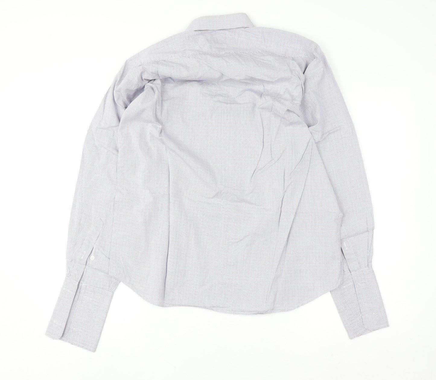 Simpson Piccadilly Men's Blue Check Cotton Long Sleeve Button-Up Shirt 15 M