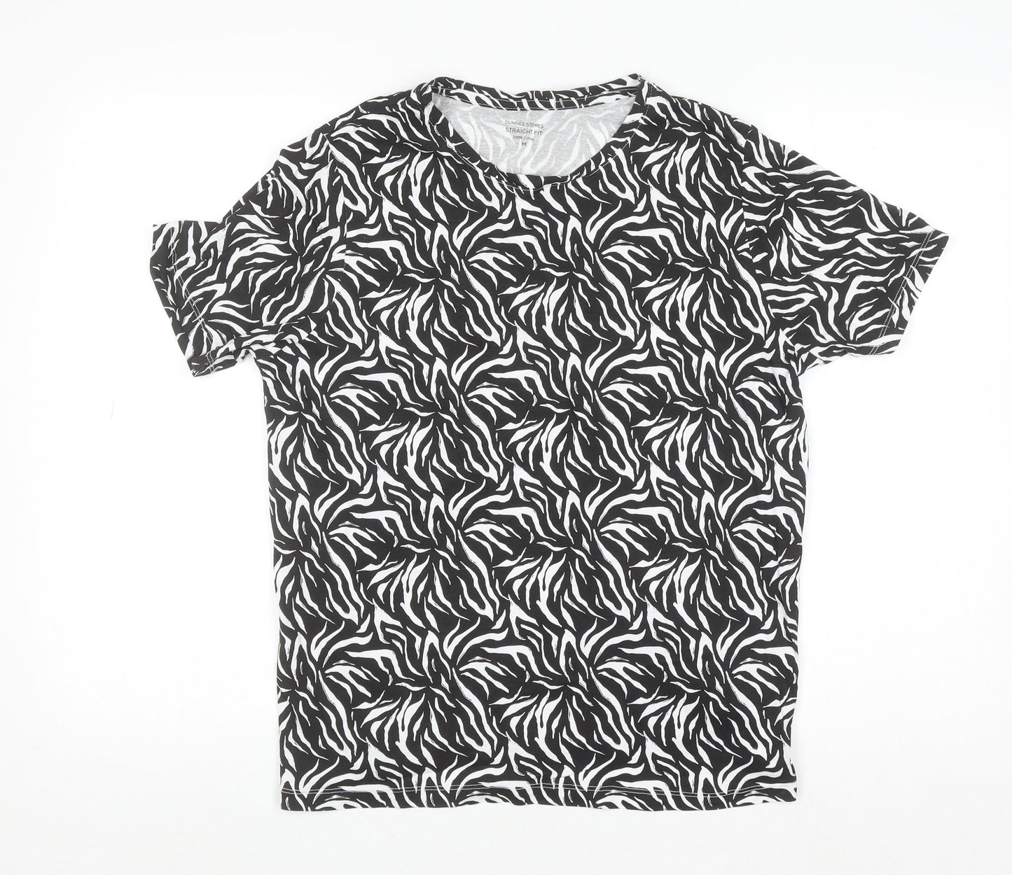 Dunnes Stores Women’s Black Zebra Print Cotton T-Shirt M