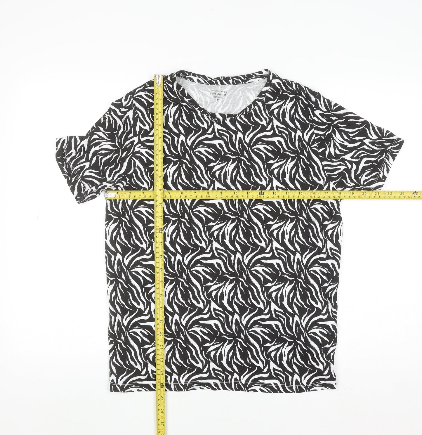 Dunnes Stores Women’s Black Zebra Print Cotton T-Shirt M