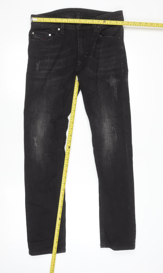 Diesel Men's Black Slim Fit Straight Denim Jeans Size 31