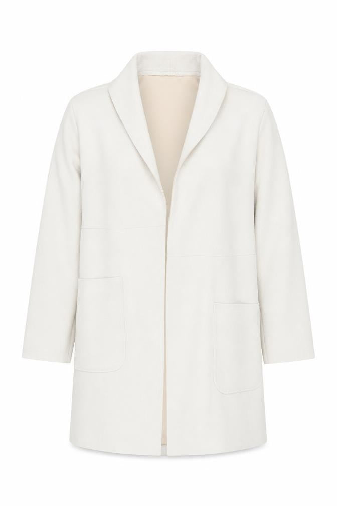 Zara Women Beige Mid-Length Open Front Coat Size 10