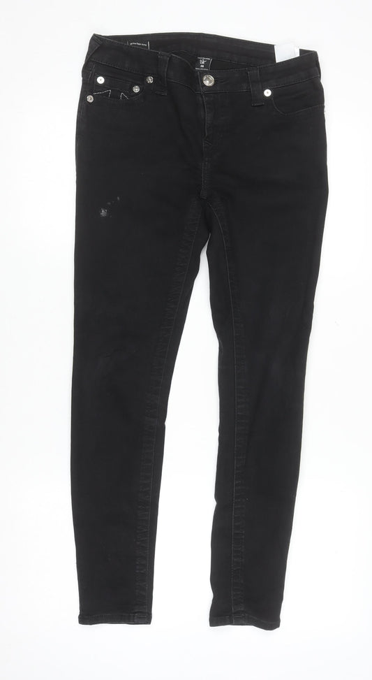 True Religion Womens Black Skinny Jeans Size 10 Slim Fit Stretch Denim
