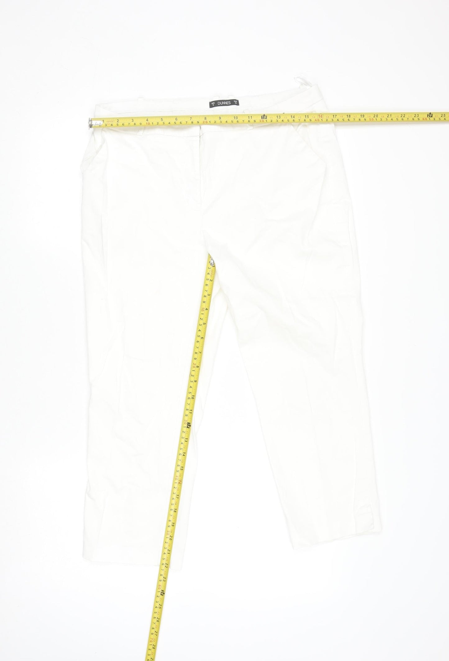 Dunnes Women’s White Chino Stretch Trousers Size 12