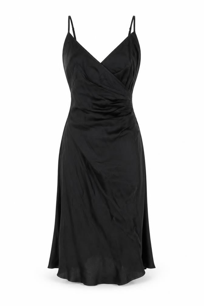 ZARA Women’s Black Viscose Midi Slip Dress XS