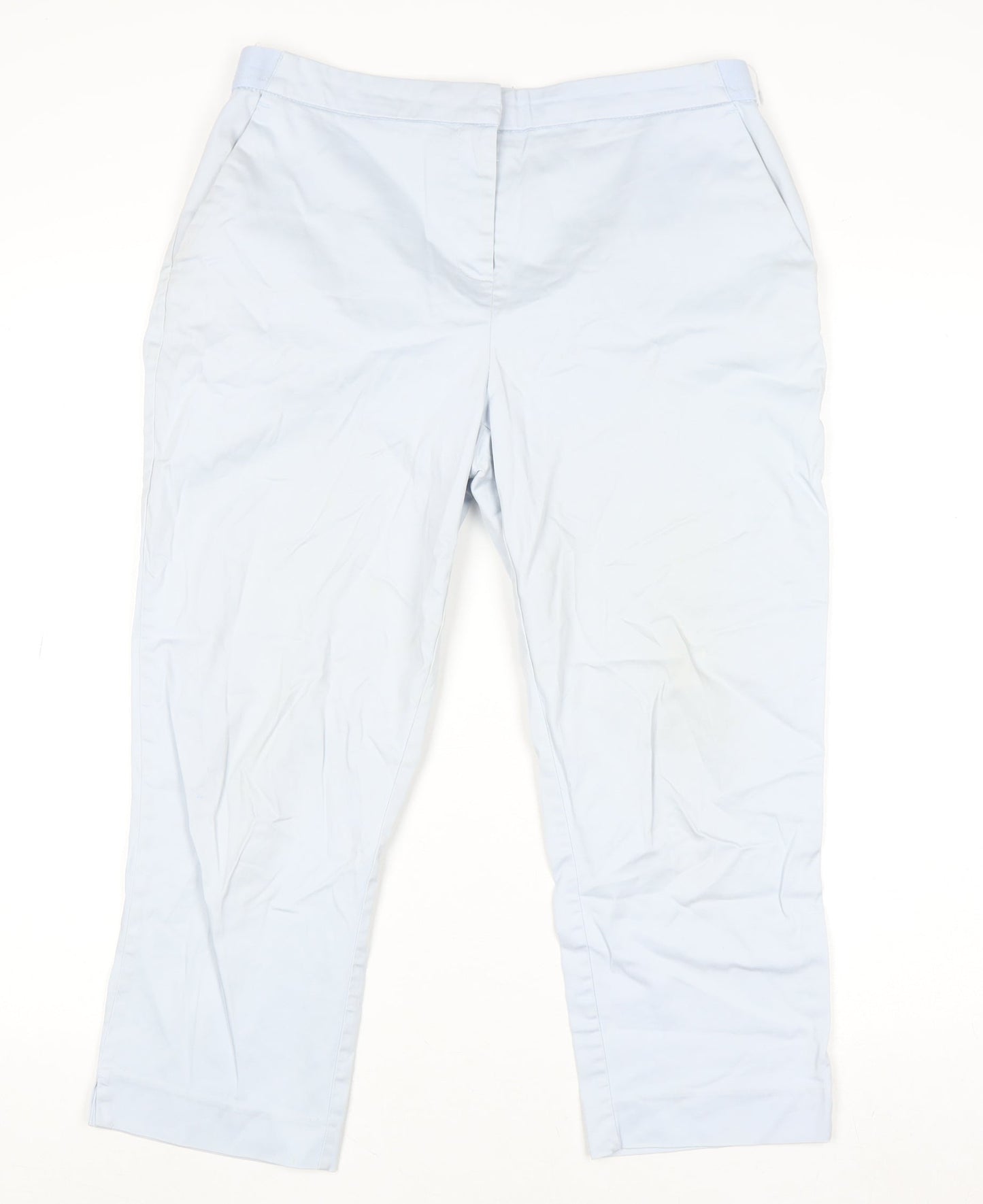 Dunnes Women Blue Cotton Stretch Chino Trousers Size 12