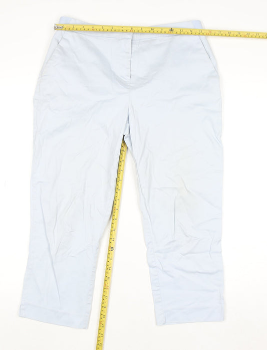 Dunnes Women Blue Cotton Stretch Chino Trousers Size 12