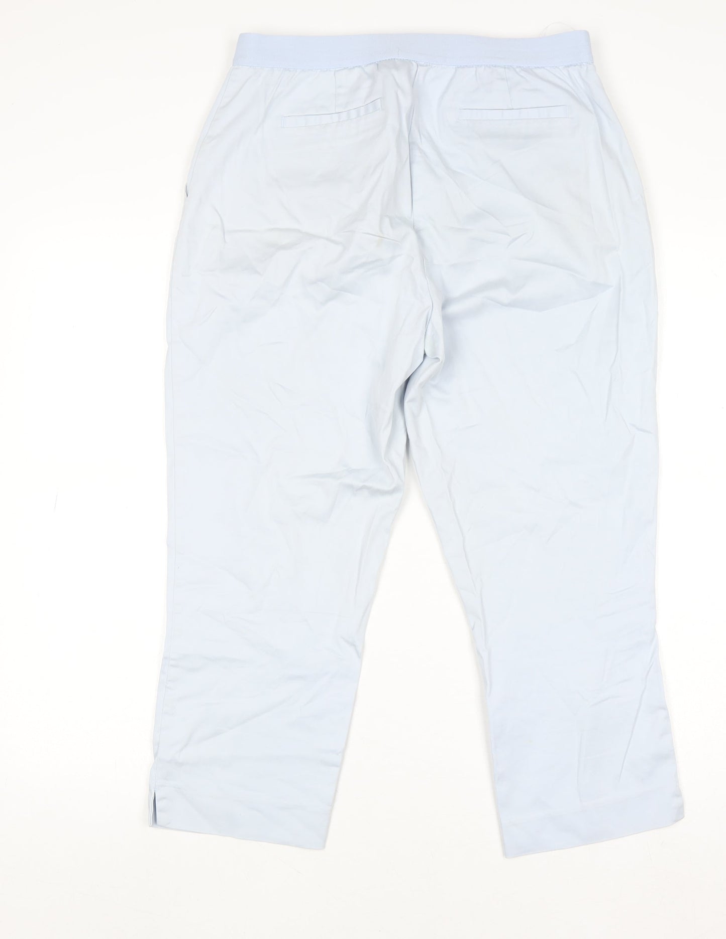 Dunnes Women Blue Cotton Stretch Chino Trousers Size 12