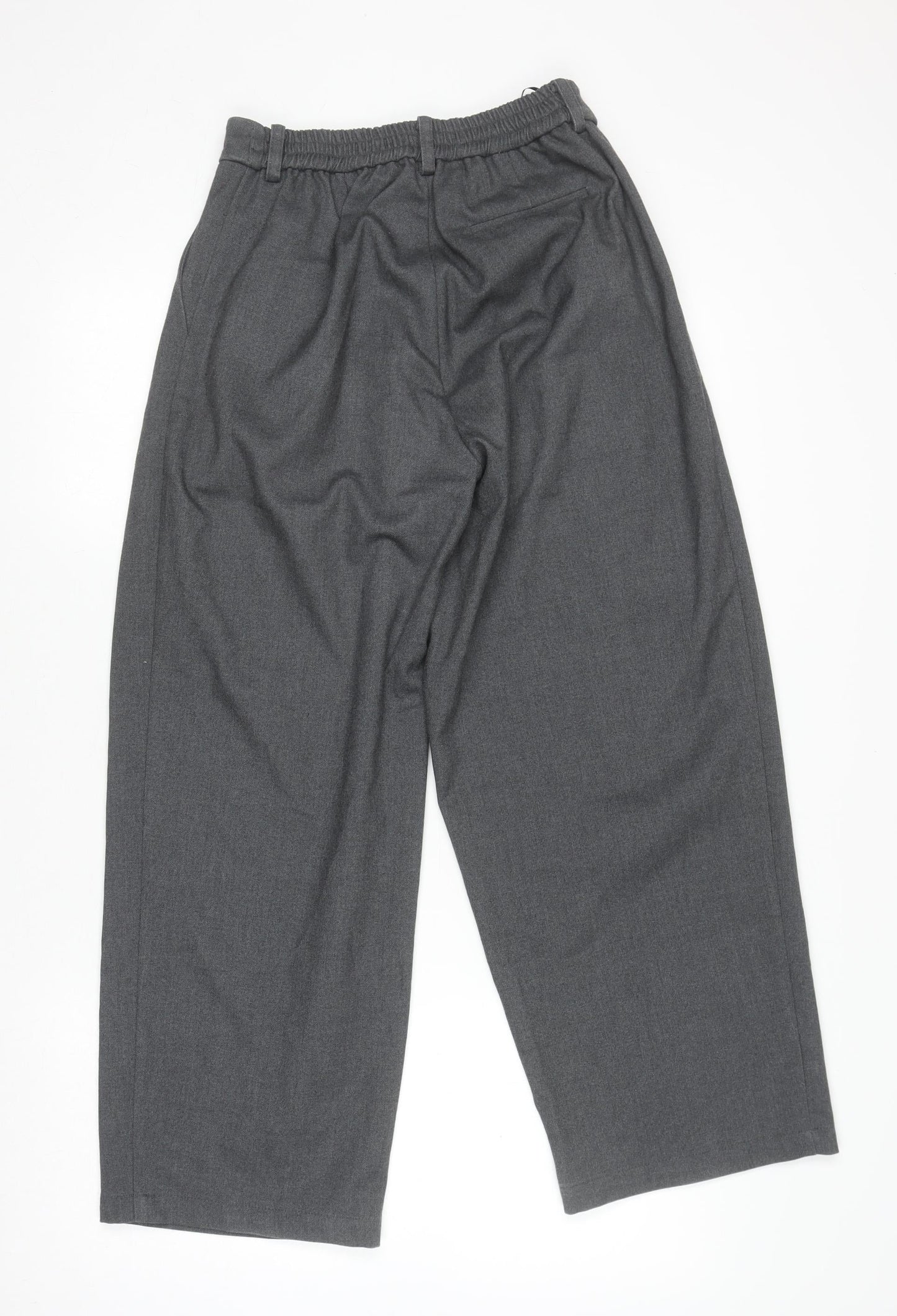 SC Women Grey Pleated Wide-Leg Trousers Size S Workwear