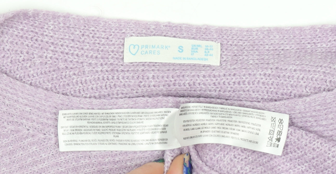 Primark Women’s Purple Chunky Knit Relaxed Fit Jumper Size S