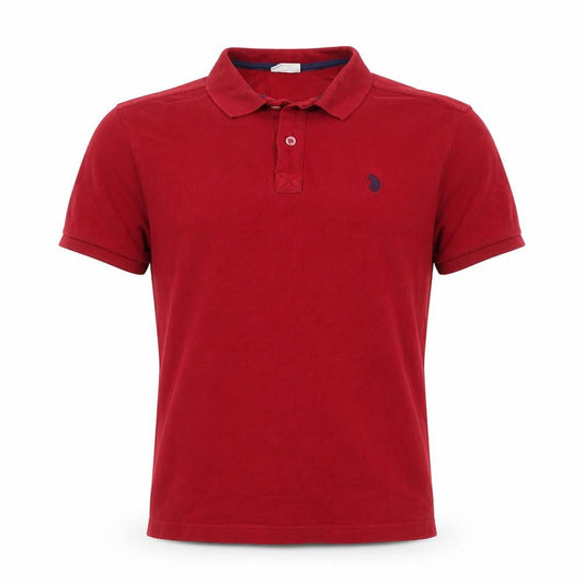 U.S. Polo Assn. Men's Red Cotton Short Sleeve Polo Shirt Size L