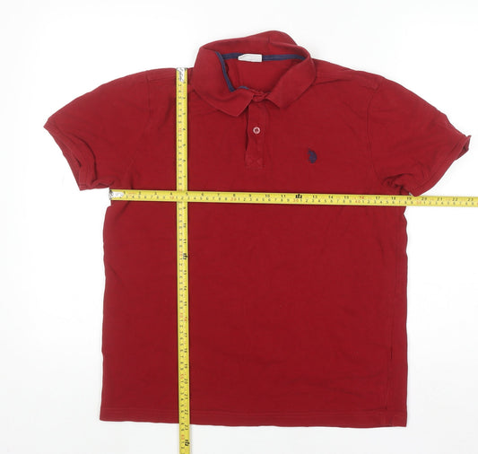 U.S. Polo Assn. Men's Red Cotton Short Sleeve Polo Shirt Size L