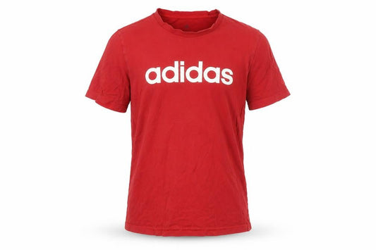 Adidas Men's Red Logo Graphic Cotton Crew Neck T-Shirt Size M