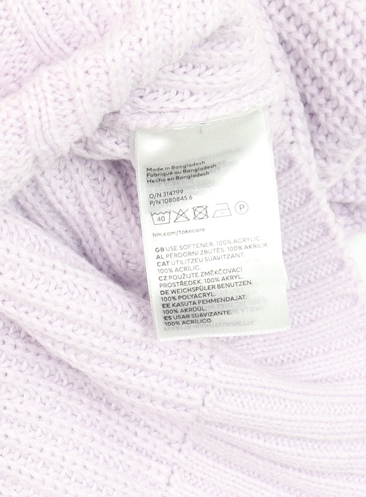 H&M Womens Purple Cable Knit Button Cardigan Size 12