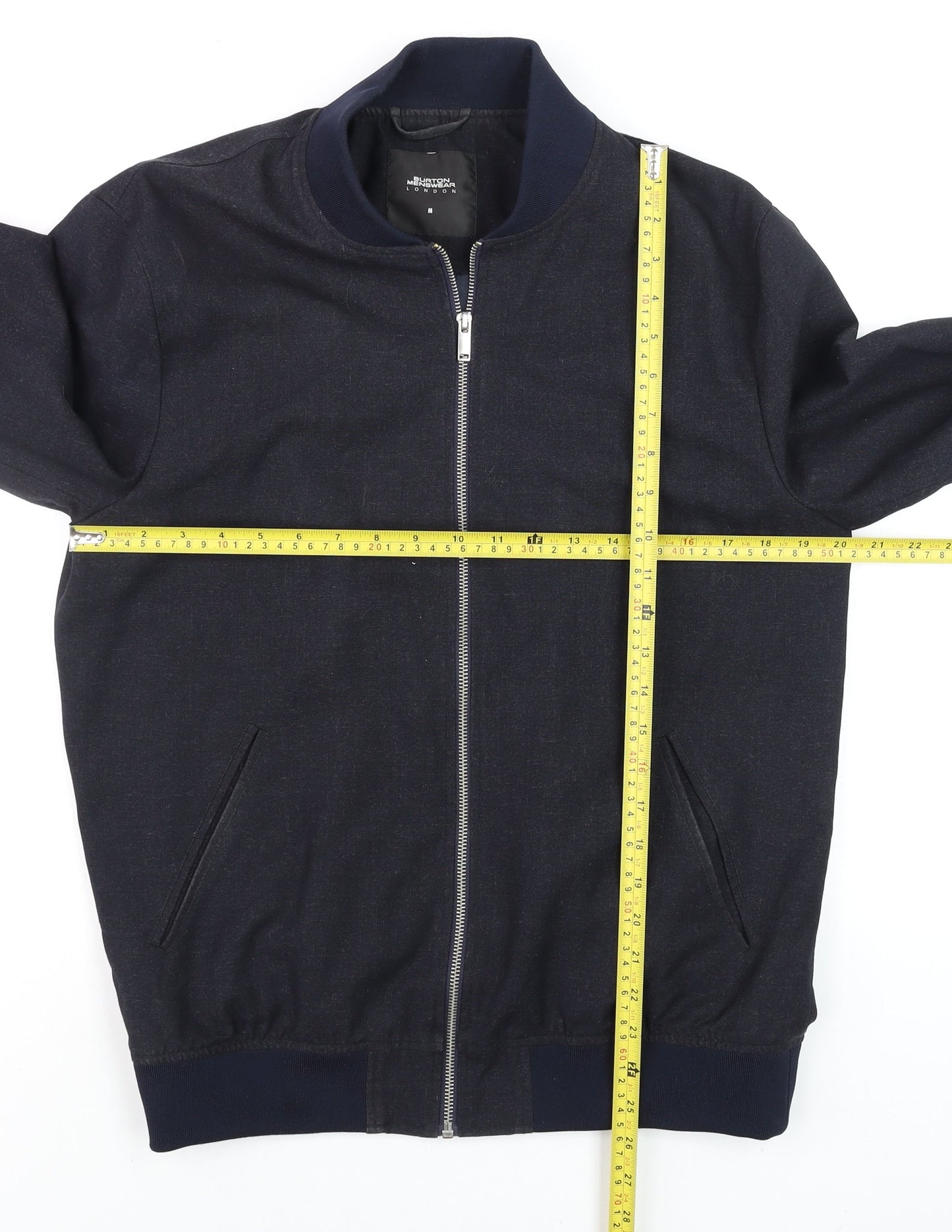 Burton Menswear London Men's Blue Bomber Jacket M Regular Fit