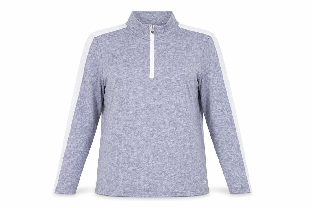 Front view of Dunnes women’s grey half zip track jacket, size M